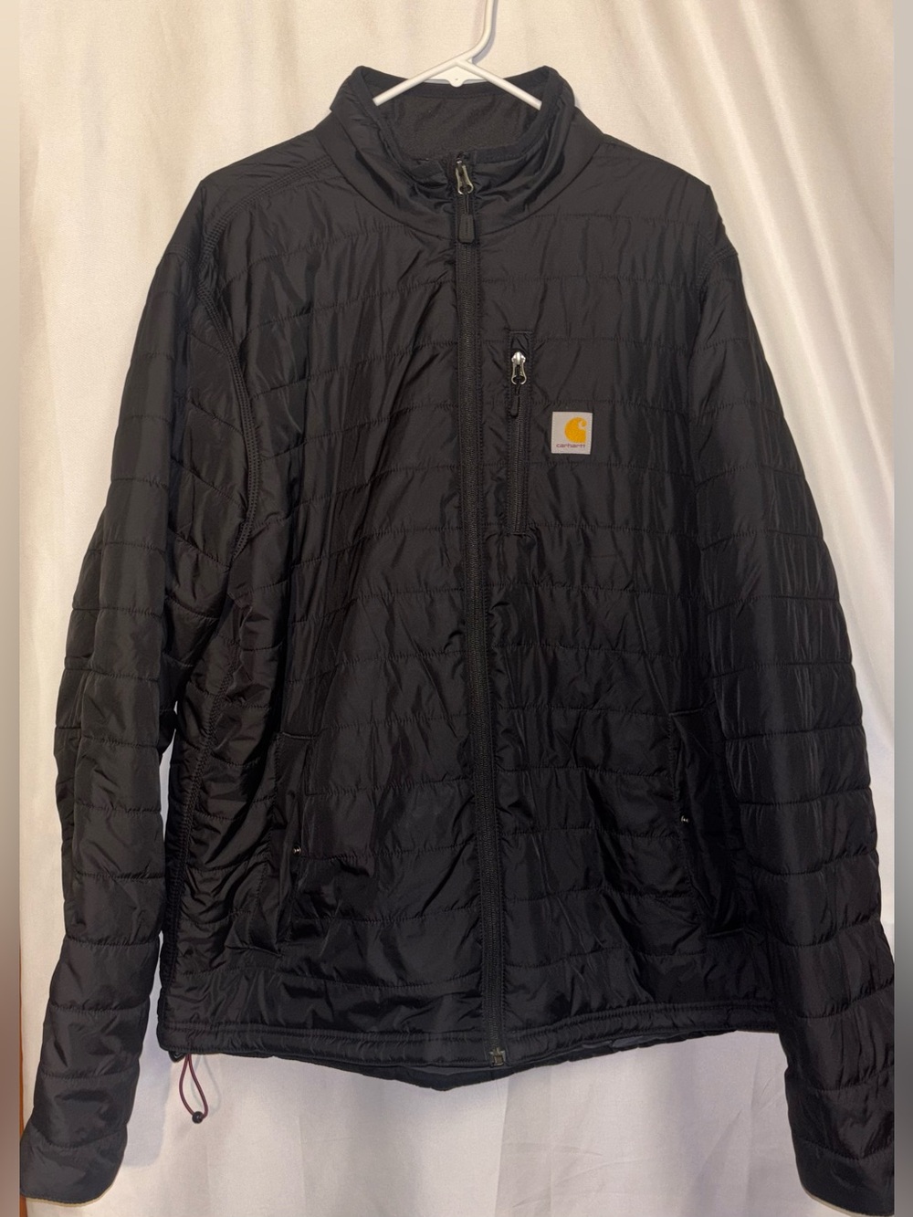 Carhartt Gilliam Quilted Puffer Jacket Mens Large Tall L TALL Black Workwear